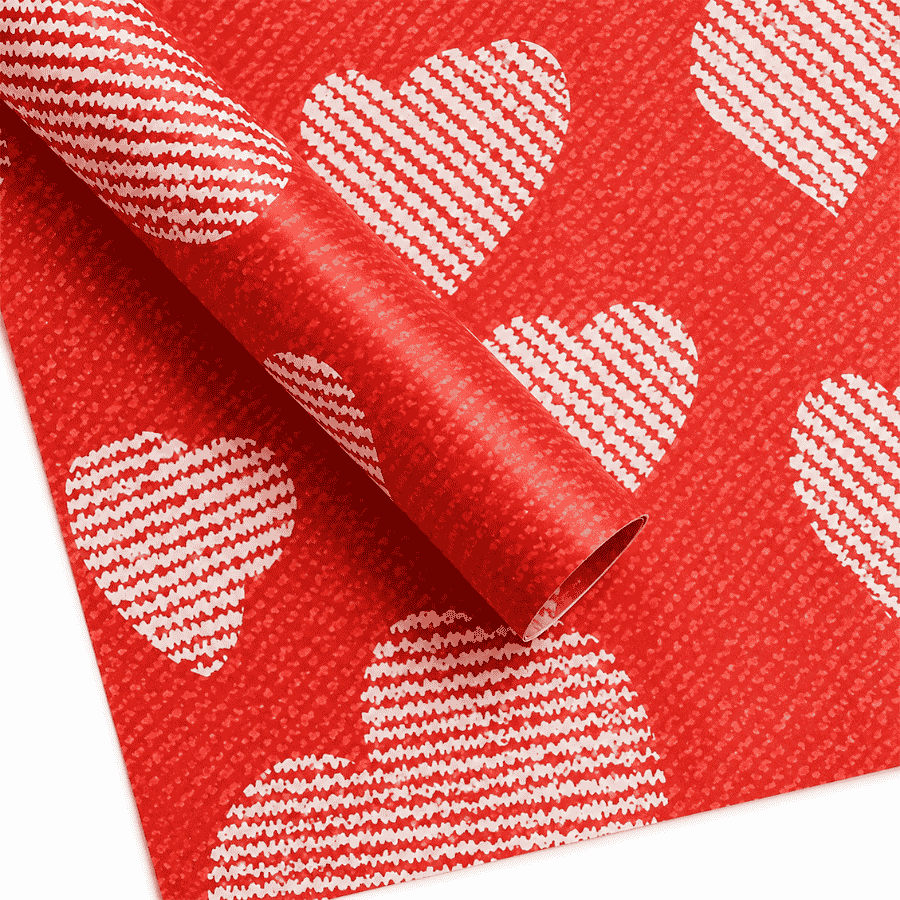 Striped Heart Pattern Flower Wrapping Paper, Luxury Korean Style Bouquet Wrap for Valentine’s Day, Weddings & Anniversaries, 56 x 55 cm