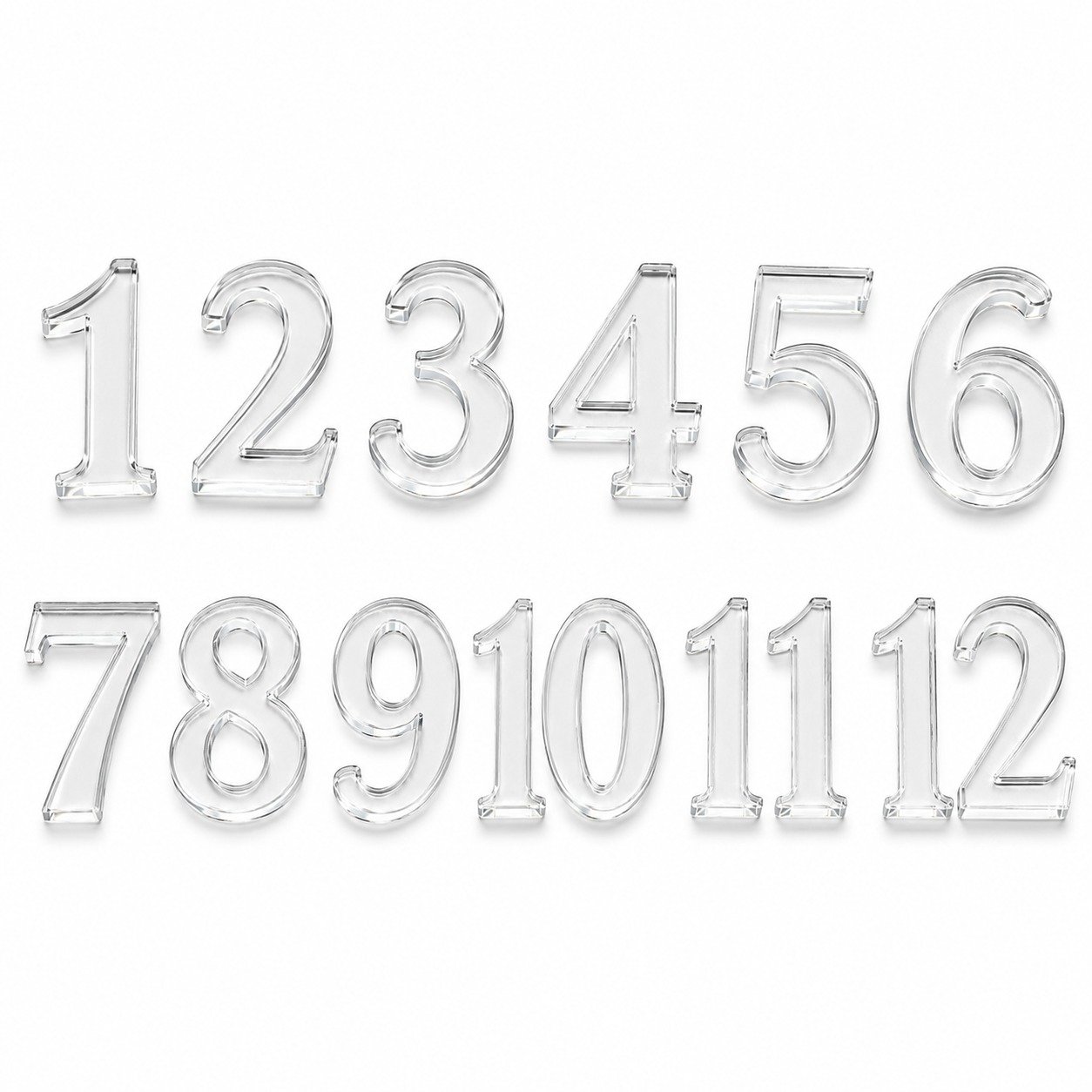 Acrylic clock number