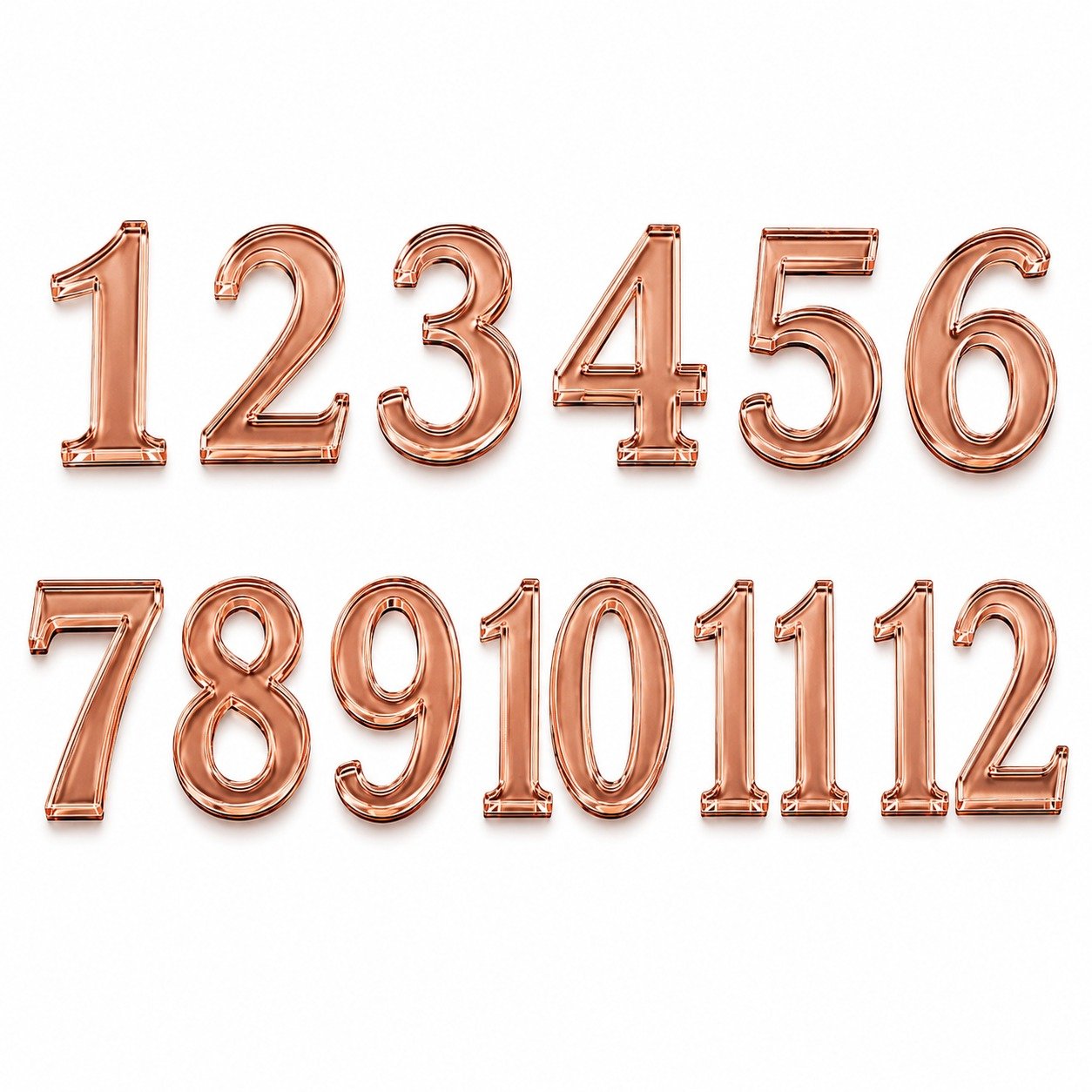 Acrylic clock number