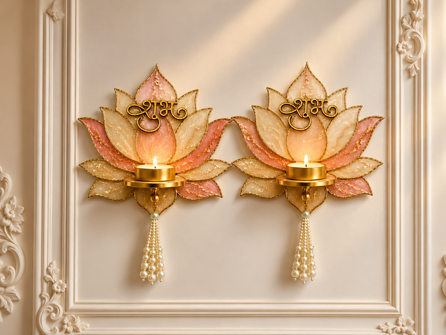 MDF Lotus Shubh Labh Diya Holder Base – Perfect for Resin Art