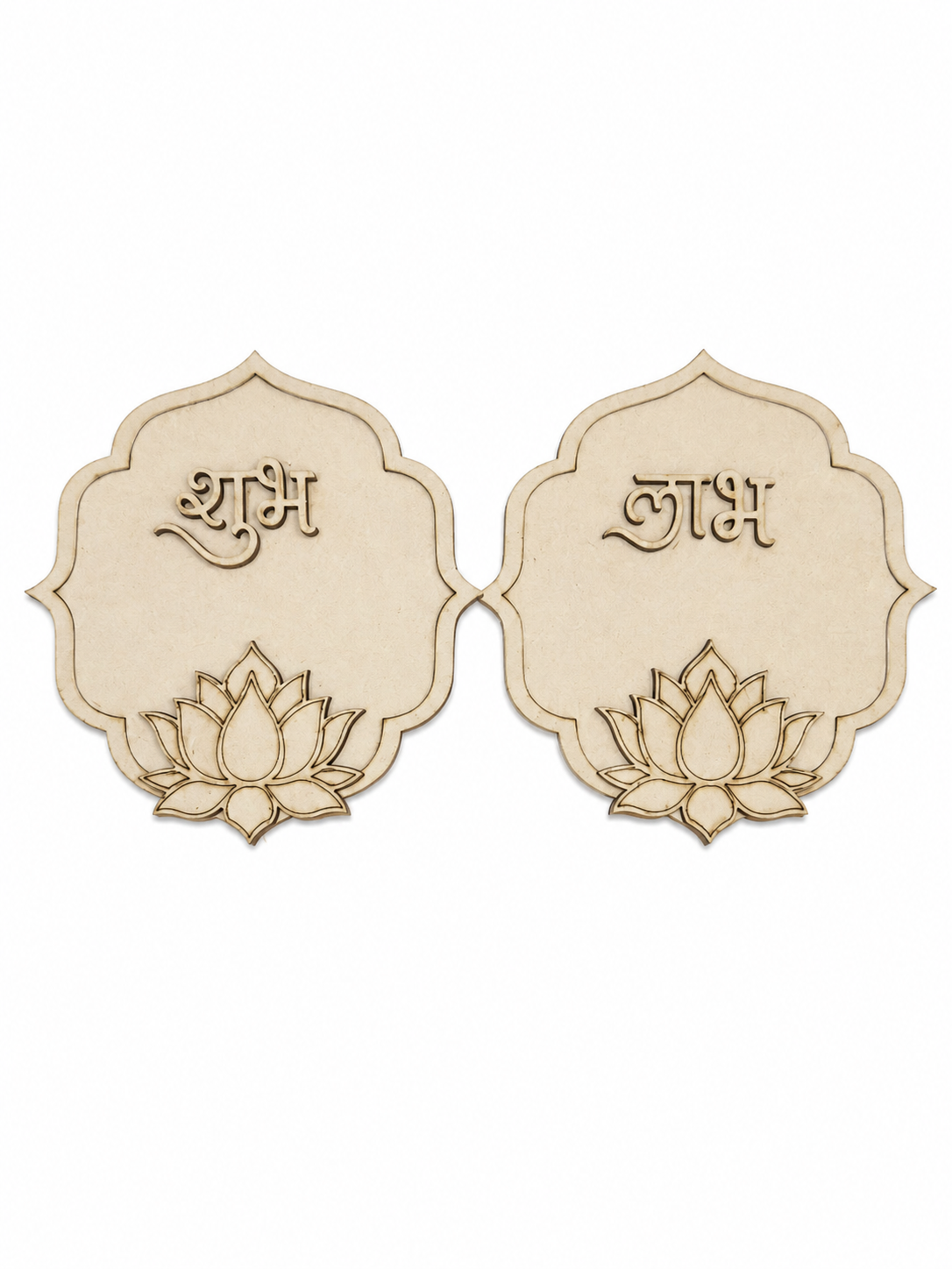MDF Shubh Labh Lotus Cutout Set