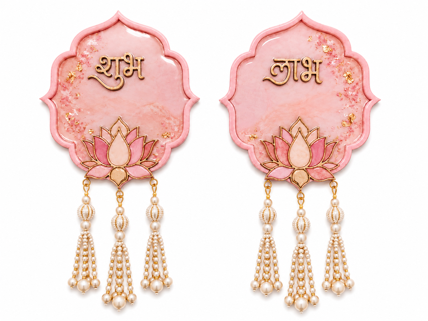 MDF Shubh Labh Lotus Cutout Set