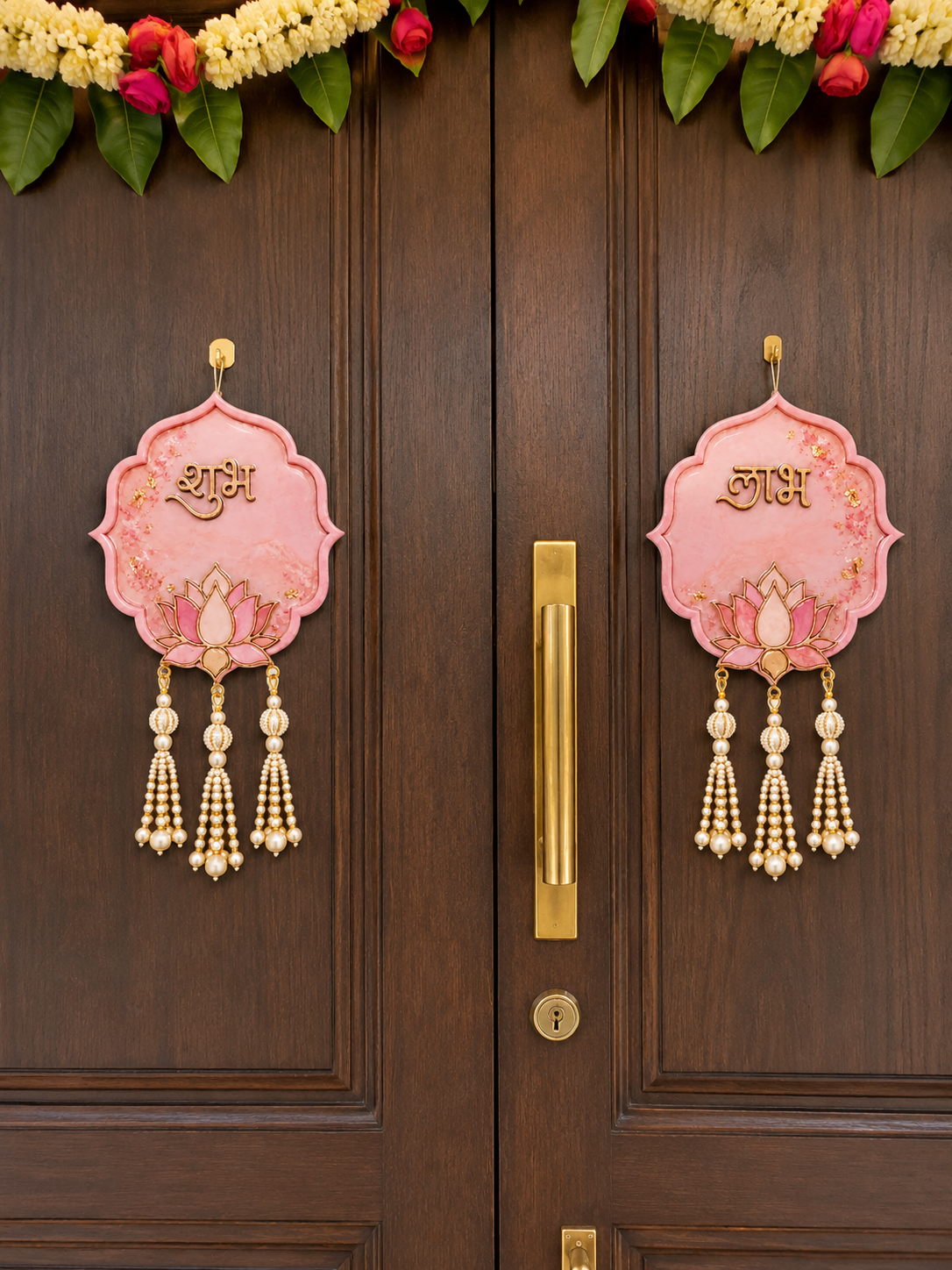 MDF Shubh Labh Lotus Cutout Set