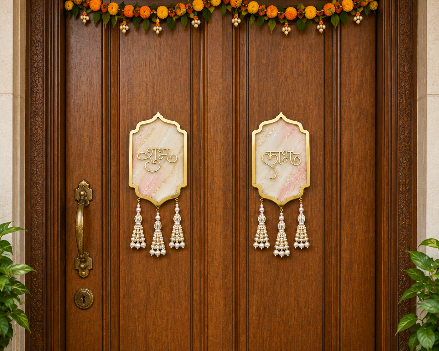 MDF Shubh Labh Decorative Plaque Set