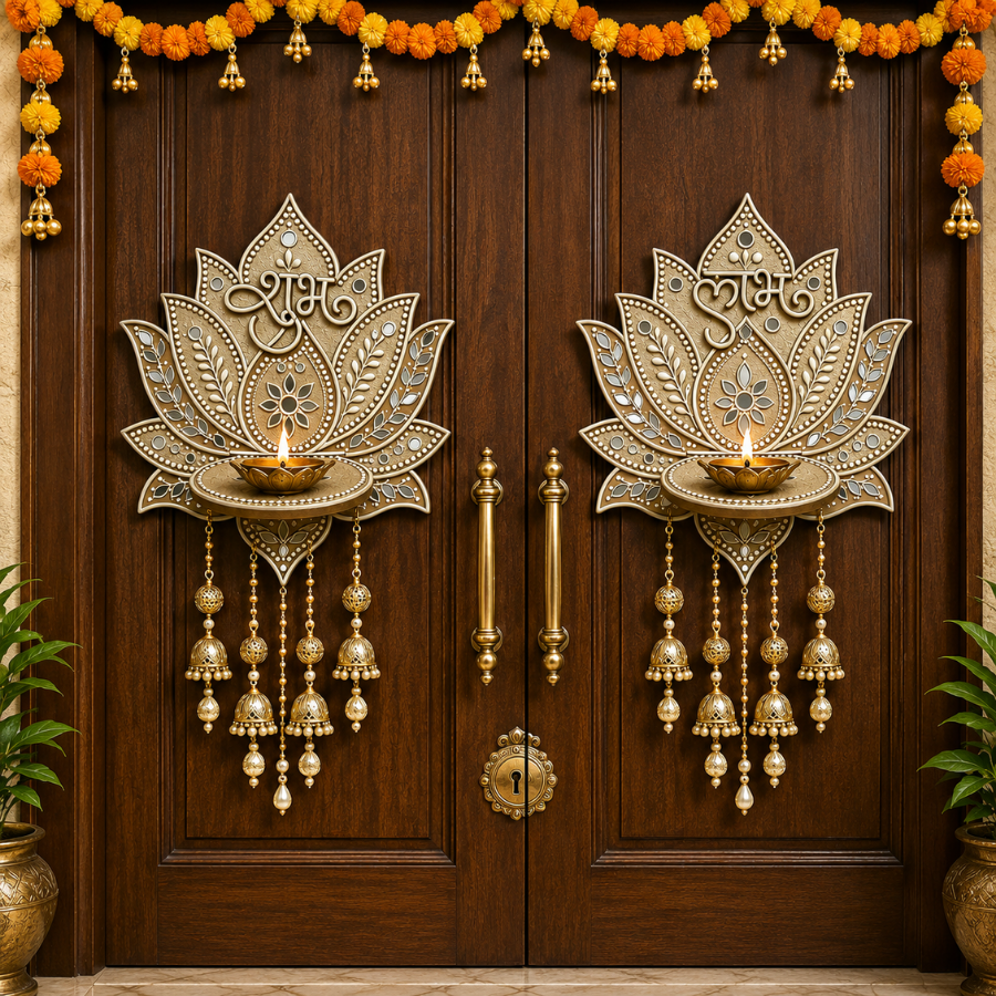 MDF Lotus Shubh Labh Diya Holder Base – Perfect for Resin Art