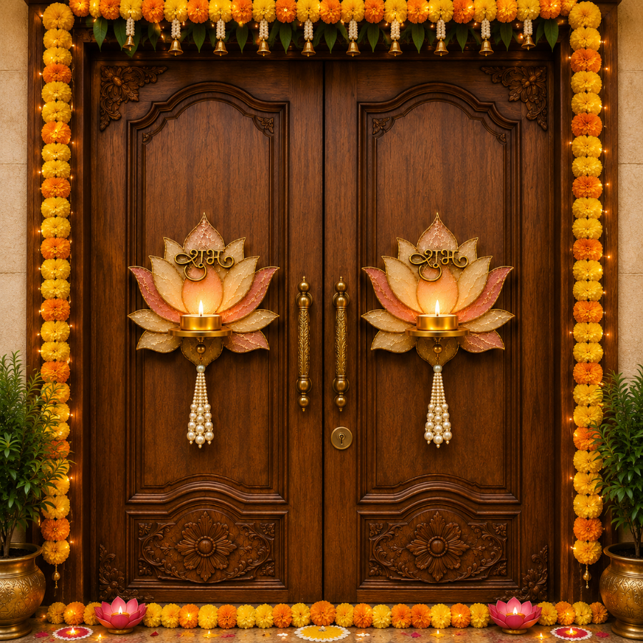 MDF Lotus Shubh Labh Diya Holder Base – Perfect for Resin Art